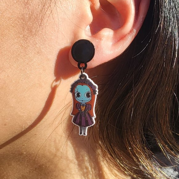 Disney‎ Nightmare Before Christmas Sally and Jack Skellington Acrylic Earrings - Picture 5 of 6